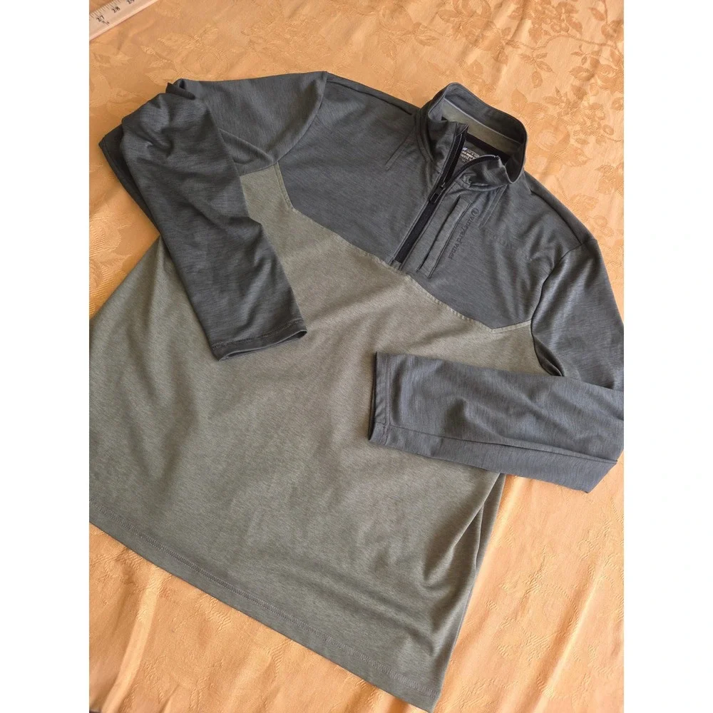 Vineyard Vines OTG On-The-Go Shep Shirt Mens Medium Grey Quarter Zip Pullover